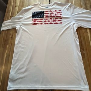 Columbia PFG Long sleeve Omni-shade Flag White T-shirt Men’s XL